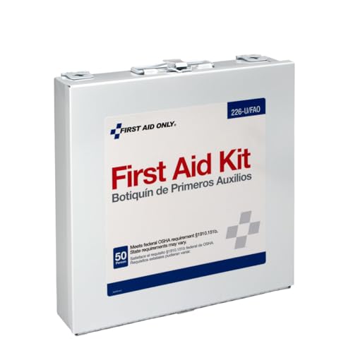 First Aid Only 226-U OSHA Compliant First Aid Kit, 50-Person Emergency First Aid Kit for Business, Home, Car, and Worksite...