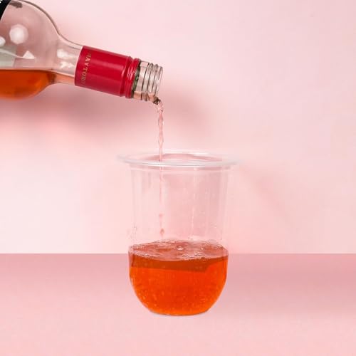 LIANGYUNZE 150 Pcs Disposable Stemless Clear Plastic Cups 16OZ NATURAL Arc Plant Based wine glasses For Parties Weddings B...