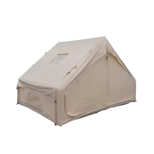 Inflatable Tents for Camping, Blow Up Tent with Hand Pump, Easy Setup 4 Season Inflatable Tent with Mesh & Chimney Windo...