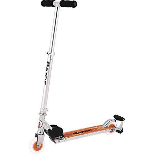 Razor Spark Ultra Kick Scooter for Kids Ages 8+ - Ultra Bright LED Wheels, Rear-Fender Brake, Adjustable Handlebars, for Riders up to 143 lbs