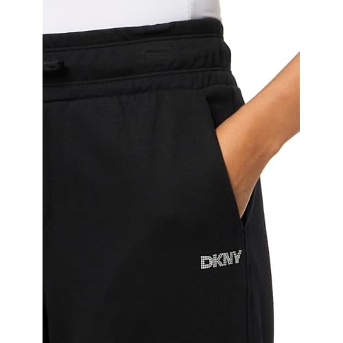 DKNY Women's Mini Stud Logo Cargo Jogger Sweatpant