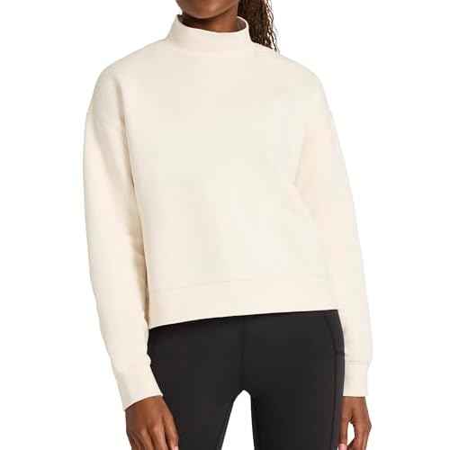 Reebok Women's Vector Mock Neck Sweatshirt, Standard Fit, Midweight Cotton-Poly Fabric