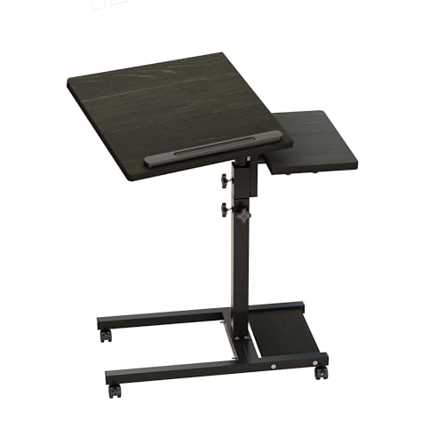 TigerDad Mobile Adjustable Height Laptop Stand PC Portable Laptop Swivel Table Rolling Table with Wheels Caster and Mouse ...