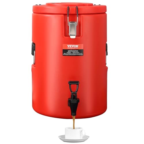 VEVOR Stainless Steel Insulated Beverage Dispenser, 4.5 Gallon 17.2 Liter, Thermal Hot and Cold Drink Server Dispenser wit...