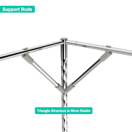 NKM Stainless Steel Adjustable Canopy Bed Frame, Suitable for Twin,Full,Queen and King Size, Thicken Bed Frame Bracket for...
