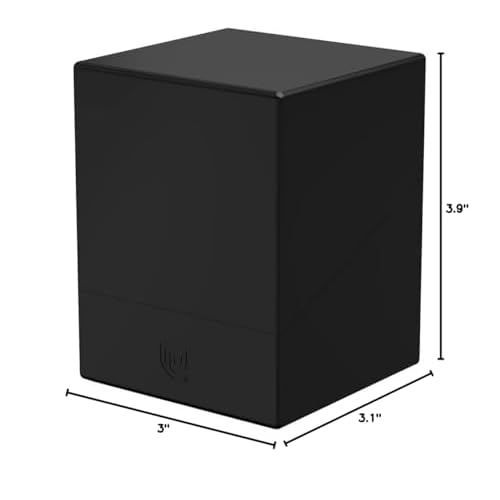 Ultimate Guard Boulder Solid 100+, Deck Case for 100 Double-Sleeved TCG Cards, Black, Secure & Durable Storage for Trading Card Games, No Transparency