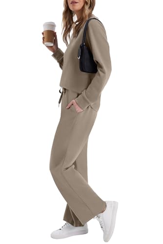 WIHOLL Lounge Sets for Women 2 Piece Travel Vacation Outfits Fall Sweatsuit Tracksuit