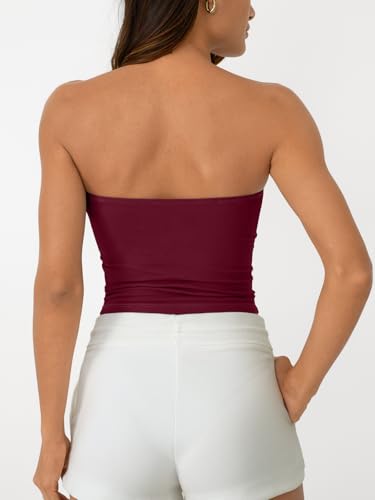 AUTOMET Tube Tops Strapless Crop Tops Basic Backless Sleeveless Bandeau Going Out Cute Summer Clothes Spring Outfits 2026