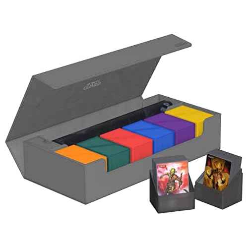 Ultimate Guard Superhive 550+, Deck Case for 550 Double-Sleeved TCG Cards, Grey, Compatible with Boulders, Magnetic Closure & Microfiber Inner Lining