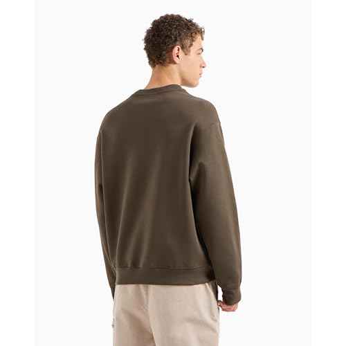 Armani Exchange Men's Embroidered Eagle Cotton Poly Interlock Fleece Sweatshirt