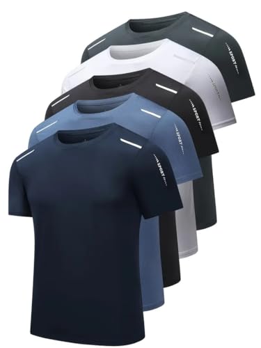 Quick Dry Ice Silk Athletic T-Shirts for Men, Athletic Short Sleeve Moisture Wicking Tee for Running,Training （1 Piece）