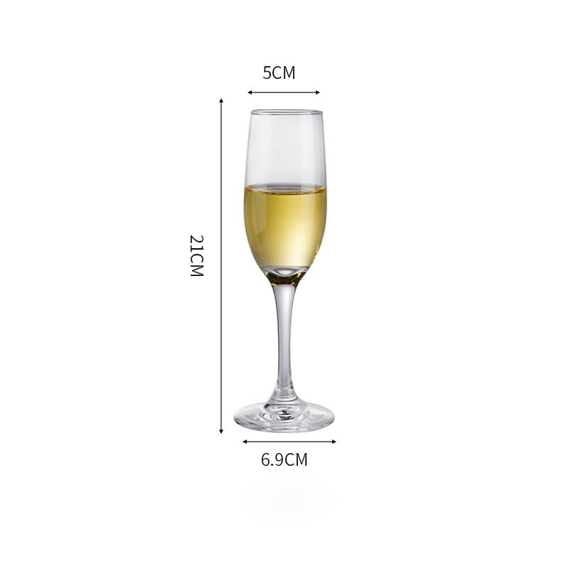 WDEY 6 PCS Classic Champagne Flutes, Premium 6 Ounce Stemmed Champagne Glasses Crystal Clear Sparkling Wine Glasses Ideal ...