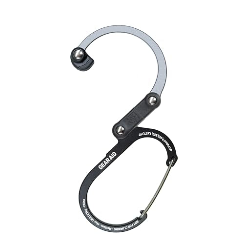 GEAR AID HEROCLIP 360° Swivel Carabiner Gear Clip and Hook (Medium) for Camping, Backpack, Suitcases and Garage Organization