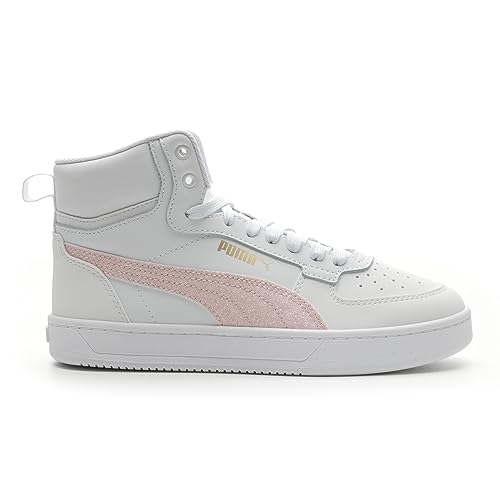 PUMA Kids' Caven 2.0 Mid Sparkle PUMA White-Peach Smoothie-Gold Big Kid 6.5
