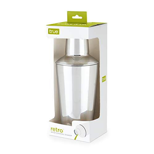 True Retro Stainless Steel Cocktail Shaker, Cold Brew Cocktails, Margarita, Whiskey Sour, Elegant Espresso Martini Shaker ...