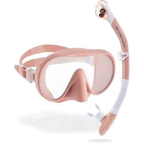 Cressi Adult Wide View Single Lens Comfortable Snorkeling Mask & Dry Snorkel - Musa & Scilla: Made in Italy