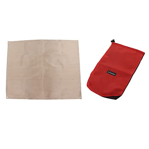 Topyond Outdoor Camping Fireproof Cloth, Portable Fibreglass Flame Retardant Cloth, Picnic BBQ Insulation Mat with Storage...