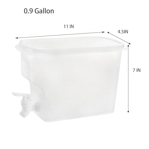 Jucoan 2 Pack 0.9 Gallon Fridge Beverage Drink Dispenser with Leak-proof Spigot, Plastic Cold Drink Juice Beverage Dispens...