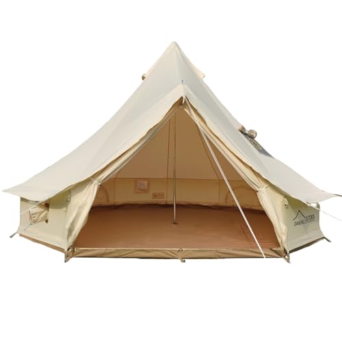DANCHEL OUTDOOR B5PRO 4 Season Canvas Tent with Stove Jack Camping, Waterproof Bell Tent with AC Port Yurt All Year Livin...