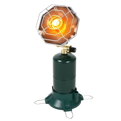 Breeze Touch Portable Propane Heater for Camping, 6200 BTU Outdoor Heater with Foldable Gas Tank Holder and Control Valve,...