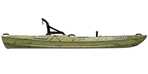 Sun Dolphin Boss 10 SS Fishing Kayak - Sit On Top Fishing Kayak - One Person Angler Kayak - 3 Fishing Rod Holders - Fishin...