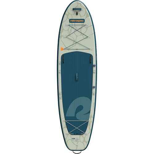 Retrospec Weekender Plus 10' Inflatable Stand Up Paddleboard Double Layer PVC iSUP Bundle w/Carrying case, 3 Piece Adjusta...