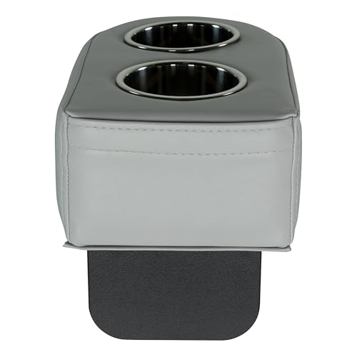 Lippert Sunset Collection Pontoon Cup Holders, Portable, Durable Marine Grade Construction, Holds Two Beverages, Durable Vinyl, Stainless Steel,13.5" L x 6.5" W x 5.5" H - 2024049110