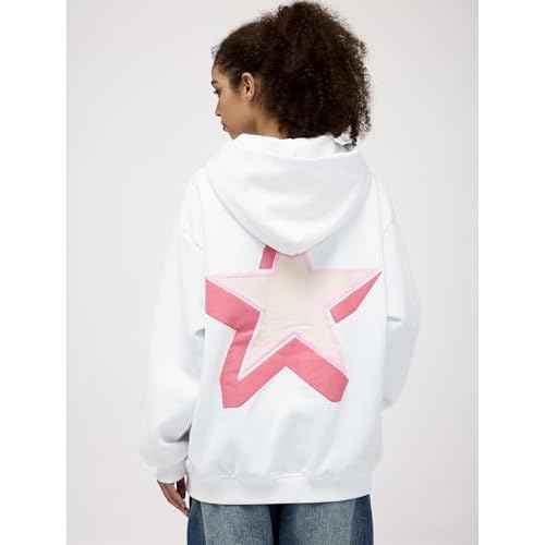 Aelfric Eden Womens Oversized Star Graphic Hoodies Fashion Long Sleeve Hoodie Pullover Hooded Sweatshirt Unisex