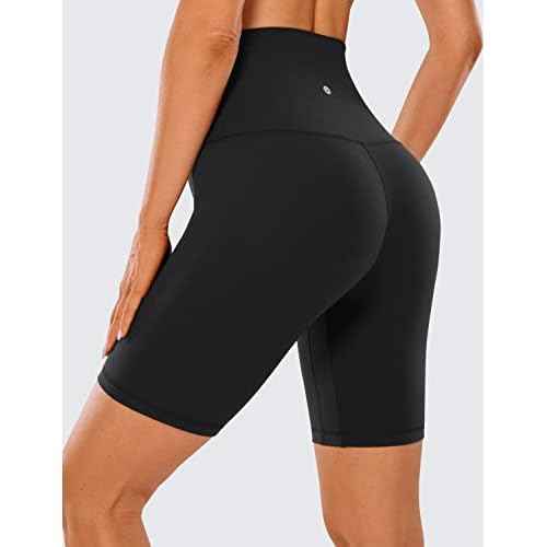 CRZ YOGA Women's Butterluxe Super High Waisted Biker Shorts 8 Inches - Over Belly Lounge Workout Yoga