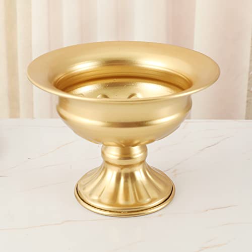 QUTUNI 8Pcs Gold Vases for Centerpieces, 4.72in Centerpieces for Table Mini Sized Flower Arrangement Metal Urn Planter for...