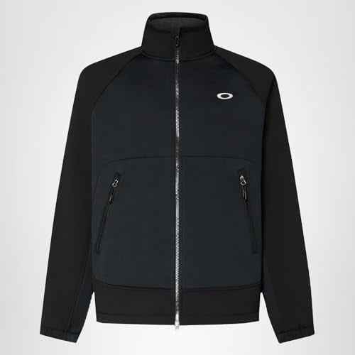 Oakley Mens Peak Recycled Full Zip Sweatshirt, Blackout, Medium