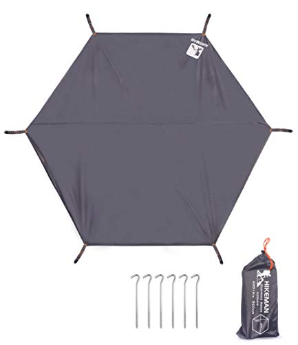 Hikeman Hexagonal Tent Footprint,1-4 Person Ultralight Waterproof Tent Tarp Ground Sheet Mat with 6 Tent Stakes for Campin...