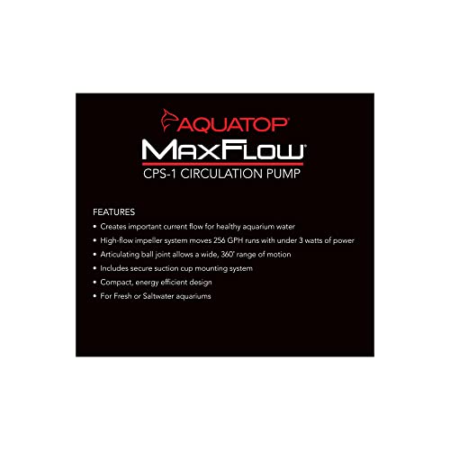 Aquatop MaxFlow Aquarium Circulation Pump 256GPH for Fish Tanks 20 to 40 gallons, CPS-1