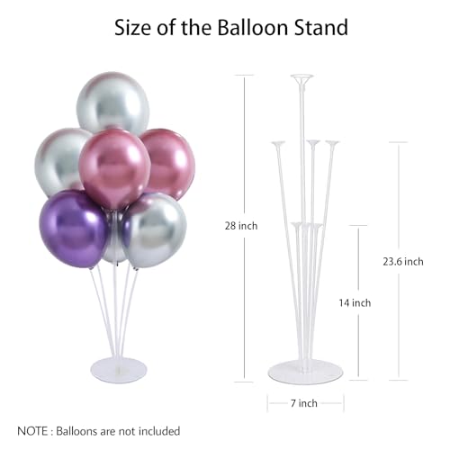 LOBUBT 10 Sets Balloon Stand Kits, Balloon Sticks Holder with Base for Table Centerpiece Graduation Birthday Baby Shower P...