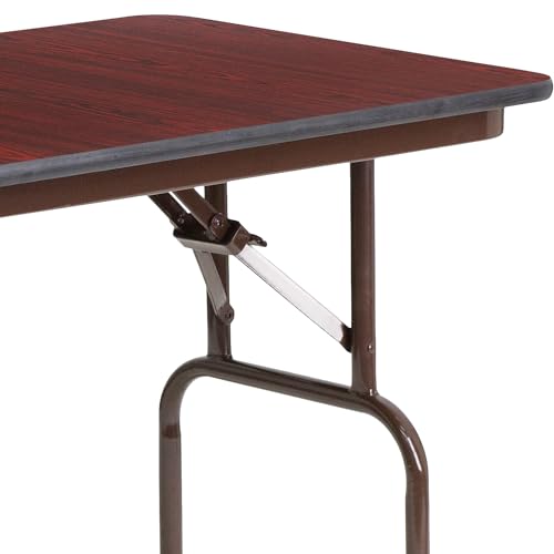 Flash Furniture Frankie Commercial Grade 4-Foot Mahogany Melamine Laminate Folding Banquet Table