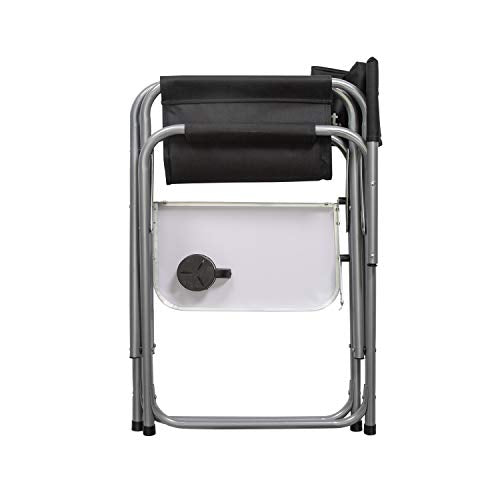 Stansport Directors Chair with Side Table, One Size, Black