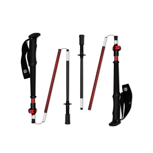 WindQuester Ultralight Carbon Fiber Trekking Poles – 198g Adjustable Folding Hiking Poles for Backpacking (110–130cm), Thr...