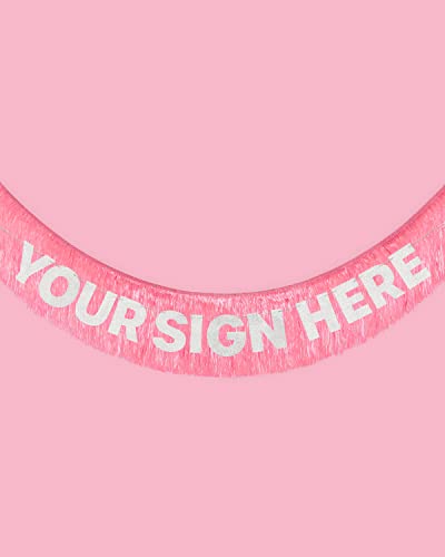 xo, Fetti Pink Iridescent Fringe Banner - 5 Ft. | Bachelorette Party Decorations, Birthday Party Decor, 21st Bday Decor, H...