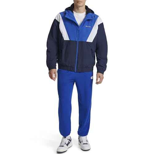 Champion mens Color Block Lined Windbreaker With Hood