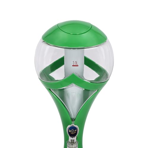 Beer Dispenser, 3L/101 oz Capacity, Iced Drink Beverage Tower Dispense with Colorful LED Lights & Removable Ice Tube, Drin...