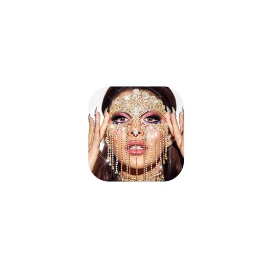 Rhinestone Tassel Veil Masks Forehead Chain Rave Crystal Eye Face Chains Mask Dance Costume Sexy Face Jewelry for Women
