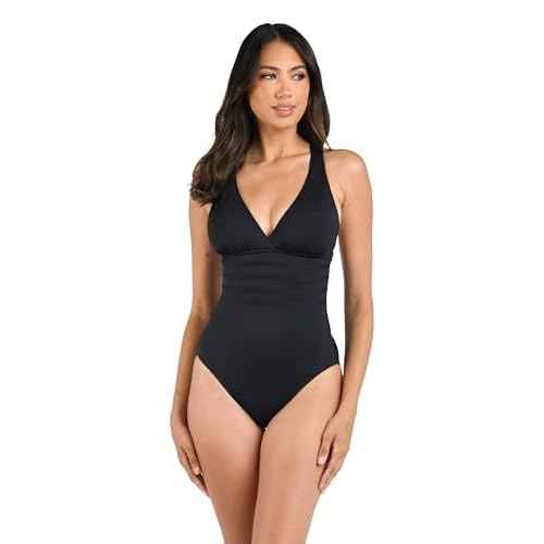 La Blanca womens Island Goddess Multi-strap Cross Back One Piece Swimsuit