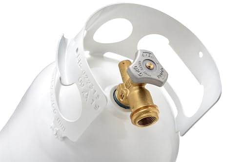 FLAME KING YSN5LB 5 Pound Propane Tank Cylinder, Great For Portable Grills, Fire Pits, Heaters And Overlanding, White