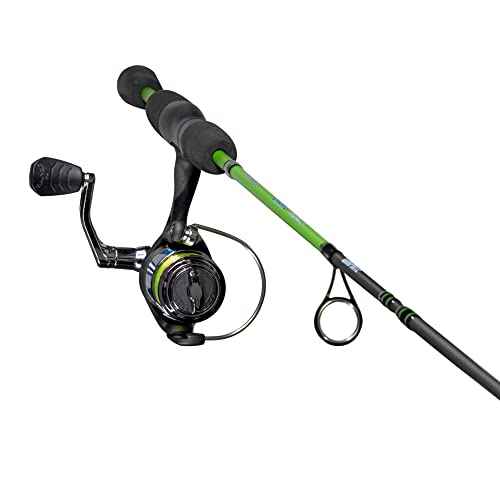 Lew's Crappie Thunder Spinning Reel and Fishing Rod Combo, 2-Piece IM6 Graphite Blank, Right or Left-Hand Retrieve, Crappie Thunder Green