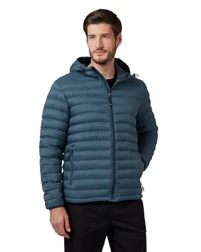 32 Degrees Heat Men’s Lightweight Packable Hooded Jacket – Water Resistant Travel Puffer