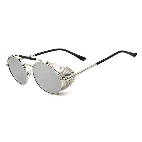 RONSOU Steampunk Style Round Vintage Polarized Sunglasses Retro Eyewear UV400 Protection Matel Frame