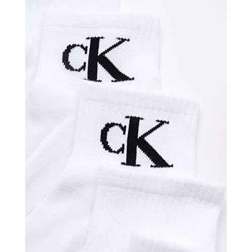 Calvin Klein Mens Quarter Socks - 12 Pack Breathable Soft Cushioned Quarter Cut Athletic Ankle Socks for Men, Size 7-12, White