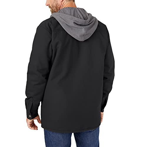 Dickies mens Fleece Hooded Duck Shirt Jacket With Hydroshield