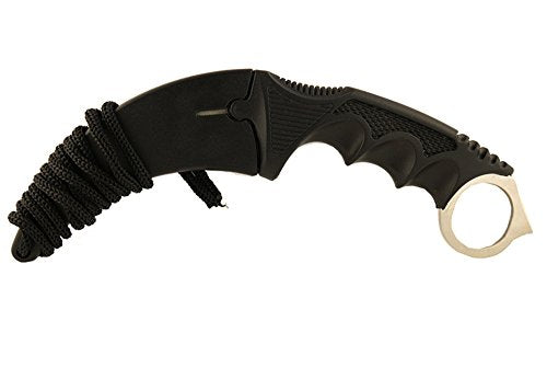 Vulcan Gear Tactical Hawkbill Karambit Knife with Sheath and Cord Silver blade