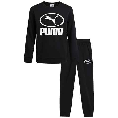 PUMA Boys Sweatpants Set - 2 Piece Soft Fleece Crewneck Pullover Boys Sweatshirts and Jogger Pants Kids Activewear Set (4-16)